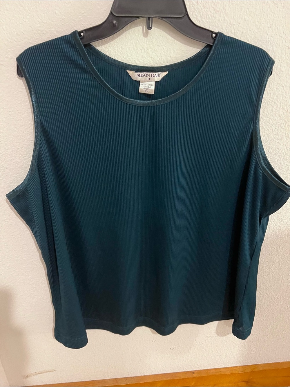 Allison Daley Sleeveless Ribbed Tank — Teal